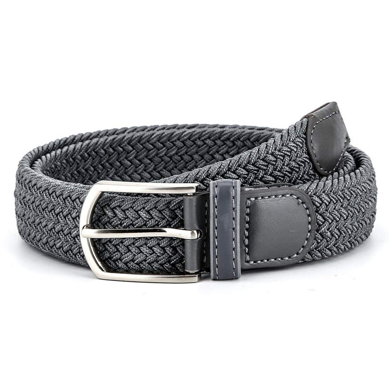 Radmire Braided Canvas Woven Elastic Stretch Belts for Men/Women/Junior with Multicolored (Grey, XXX-Large/48-50" Waist) - Image 4